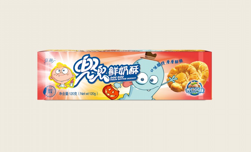 壹趣鲜奶苏饼干包装袋设计