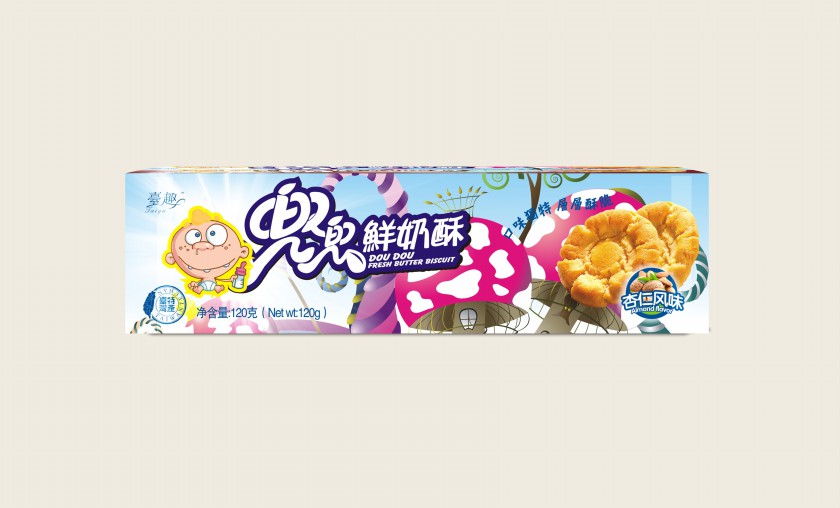 壹趣鲜奶苏饼干包装袋设计