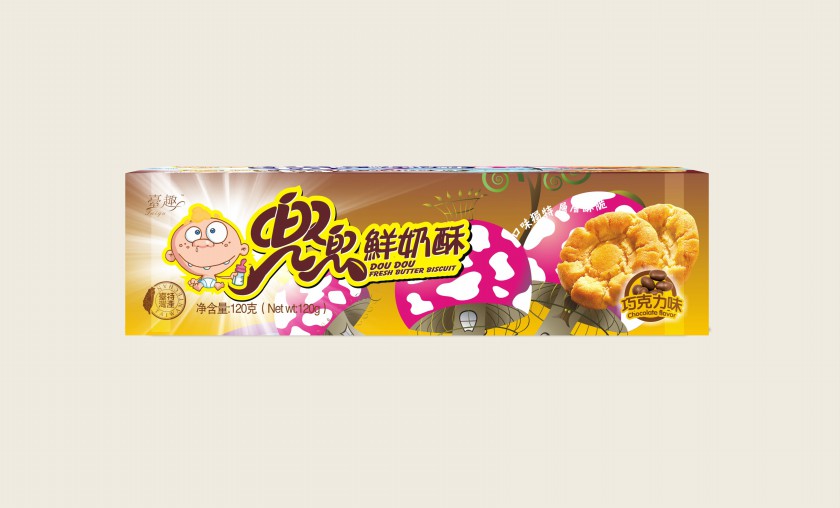 壹趣鲜奶苏饼干包装袋设计