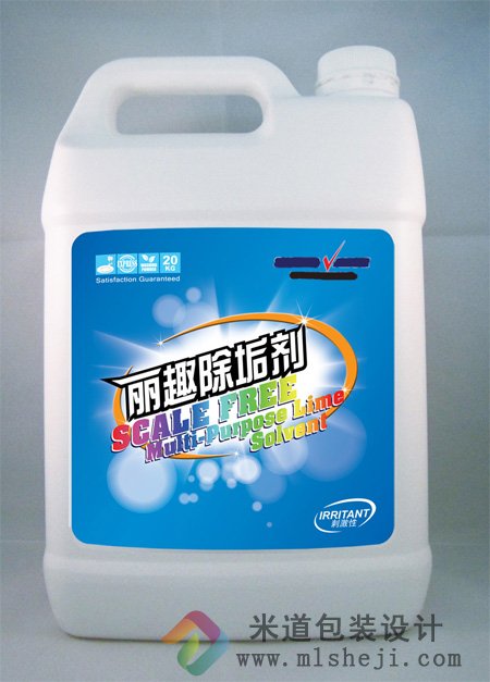 除垢剂不干胶标签设计